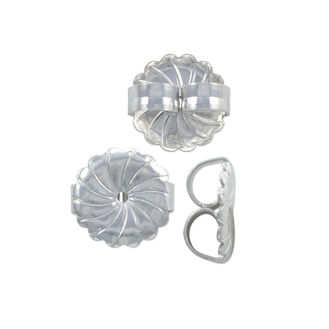 JewelrySupply Replacement Earring Backs Extra Heavy 9.5mm Sterling Silver (1 Pair of Sterling Silver Earring Backs)